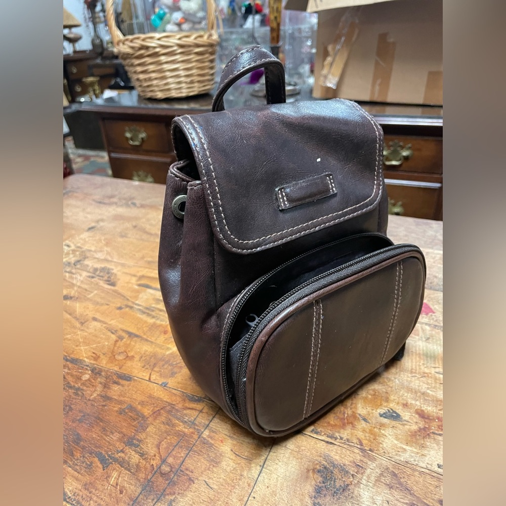 Vintage mini leather backpack